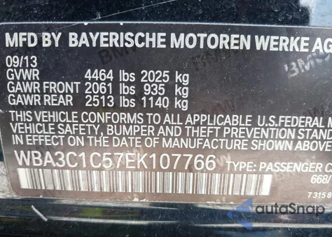2014 BMW 328I z USA, uszkodzony, nr VIN WBA3C1C57EK107766